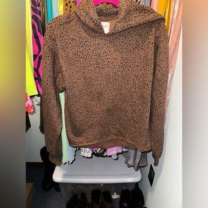 NWOT Abercrombie & Fitch Cheetah Print Hoodie Size XS Also Fits a Size S